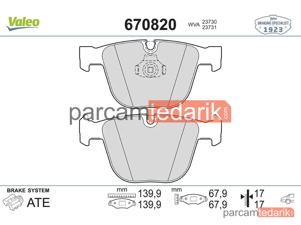 670820 | Fren Balatası (Arka) — BMW X5, BMW 5 Touring, BMW 5